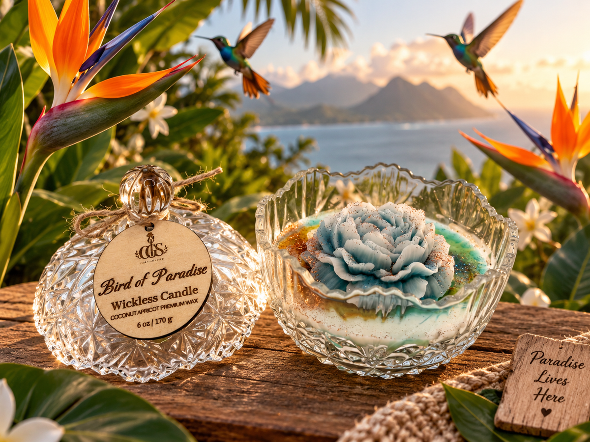 Bird of Paradise Wickless Candle