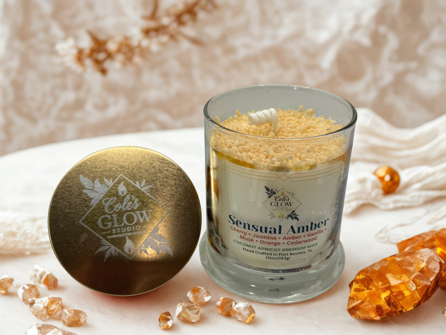 Sensual Amber Scented Artisanal Candle
