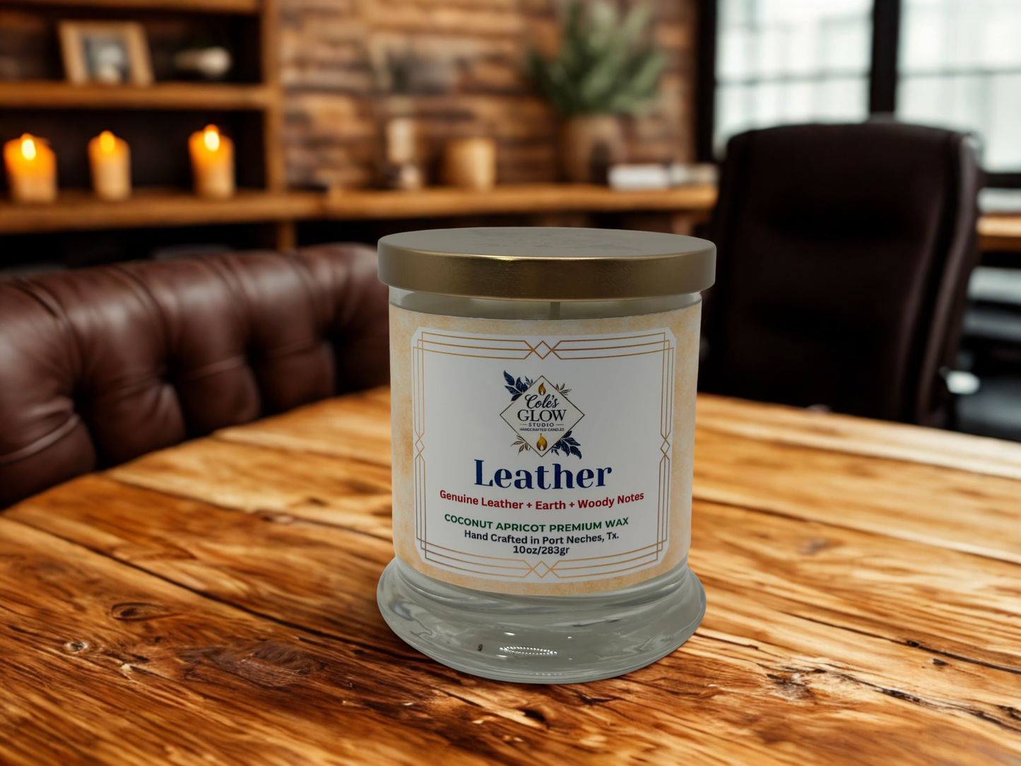Leather Scented Artisanal Candle