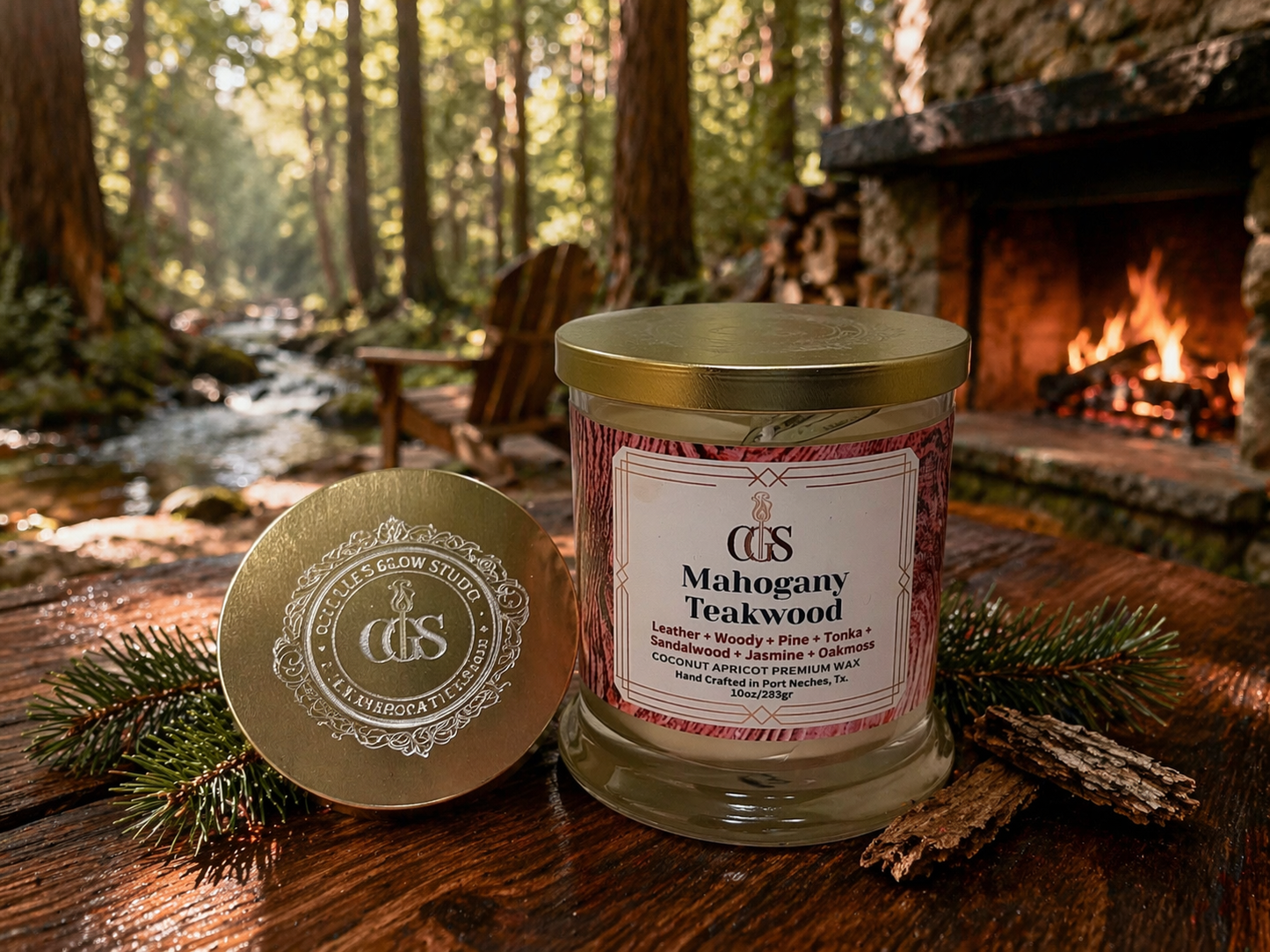 Mahogany Teakwood Artisanal Scented Candle