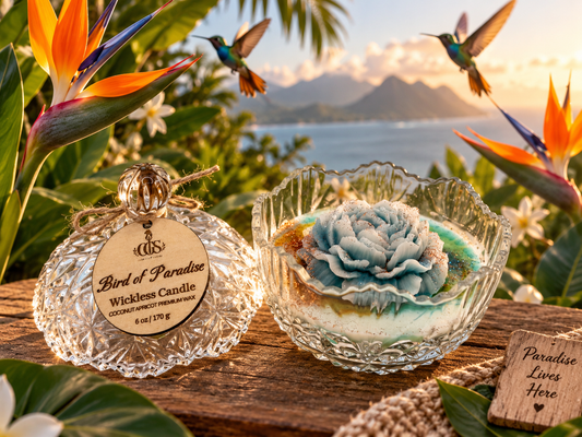 Bird of Paradise Wickless Candle