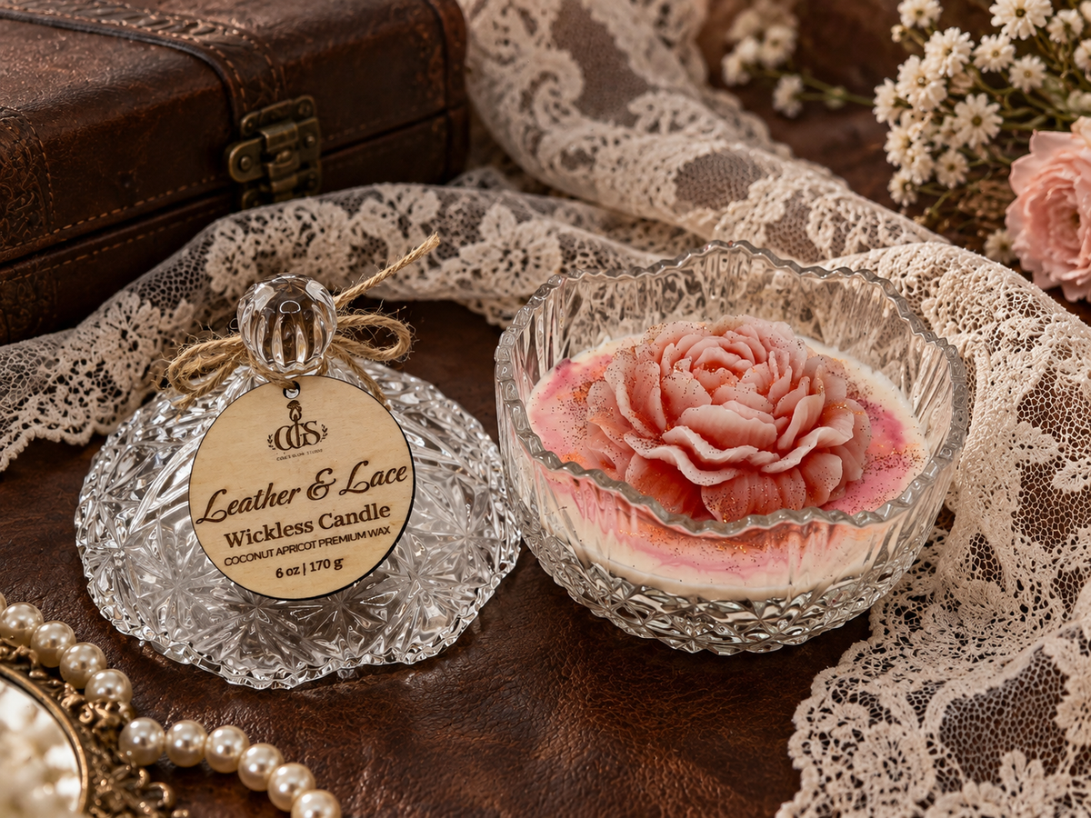 Leather & Lace Wickless Candle