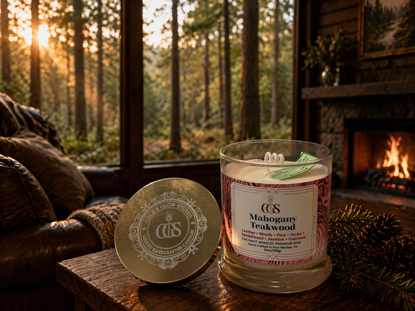 Mahogany Teakwood Artisanal Scented Candle