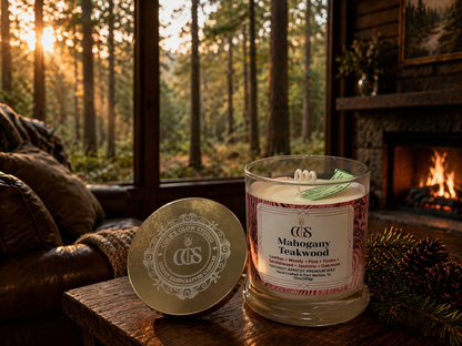 Mahogany Teakwood Artisanal Scented Candle